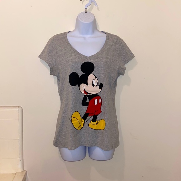 Women’s Disney Mickey Mouse Front & Back V-Neck Graphic Tee